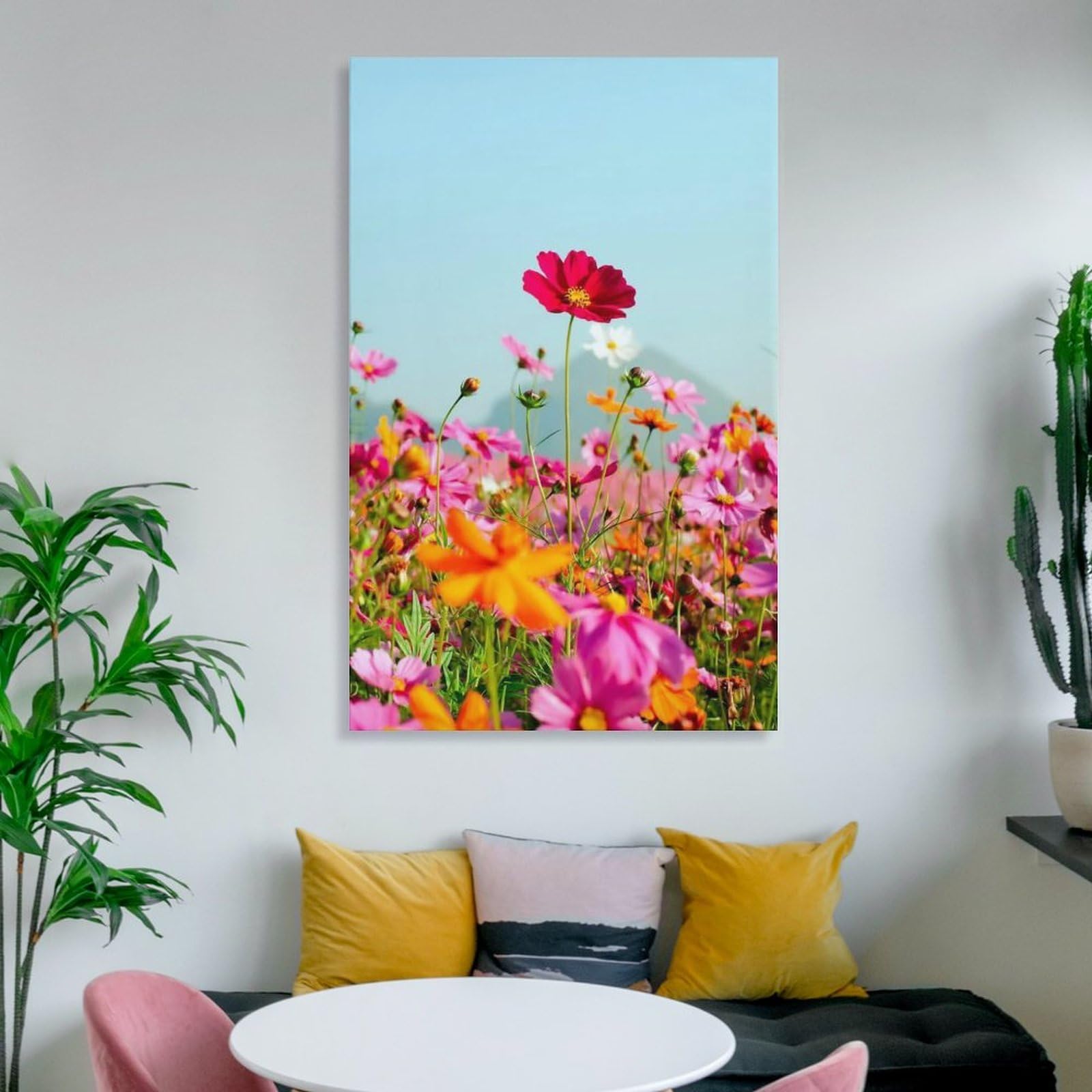 Amazon.co.jp: 絵画 コスモスの花畑インテリア 絵画 色とりどり